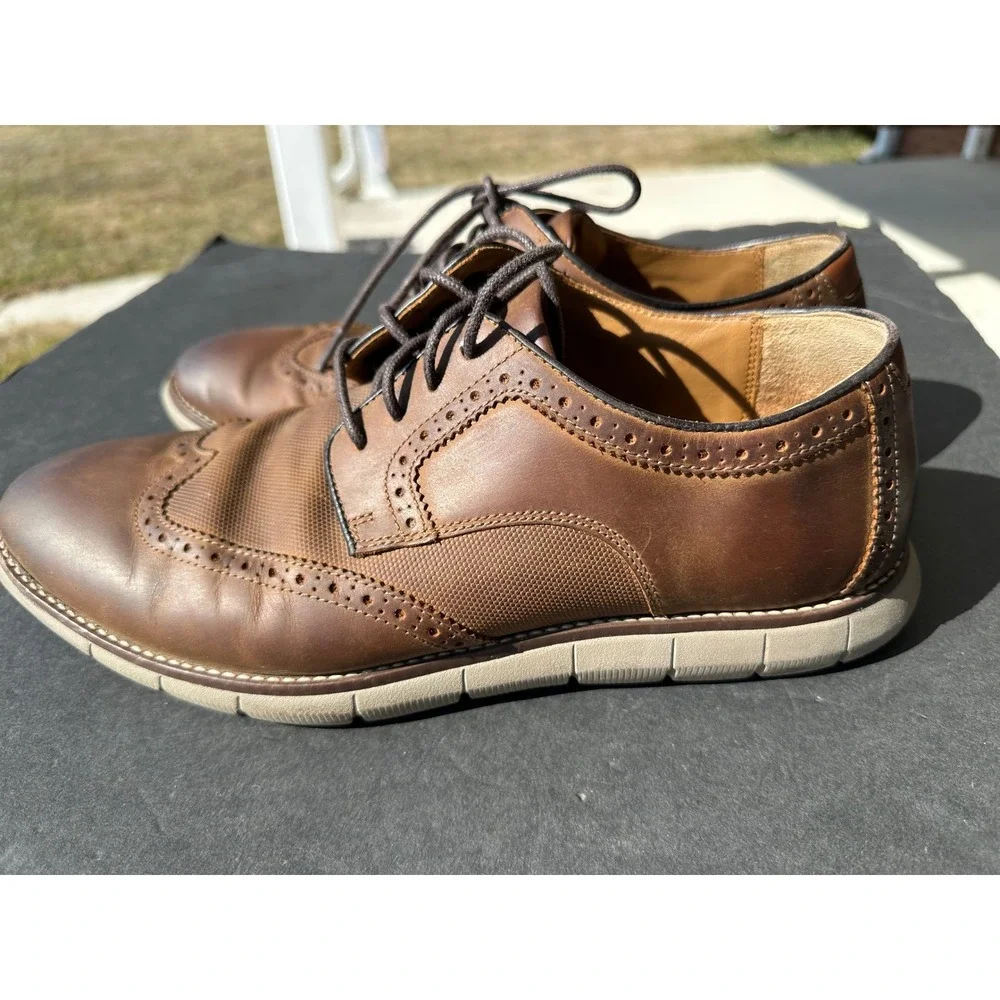Johnston & Murphy McGuffey Wingtip Oxford Brown Leather Shoes 20-4820 Men's‎ 9M